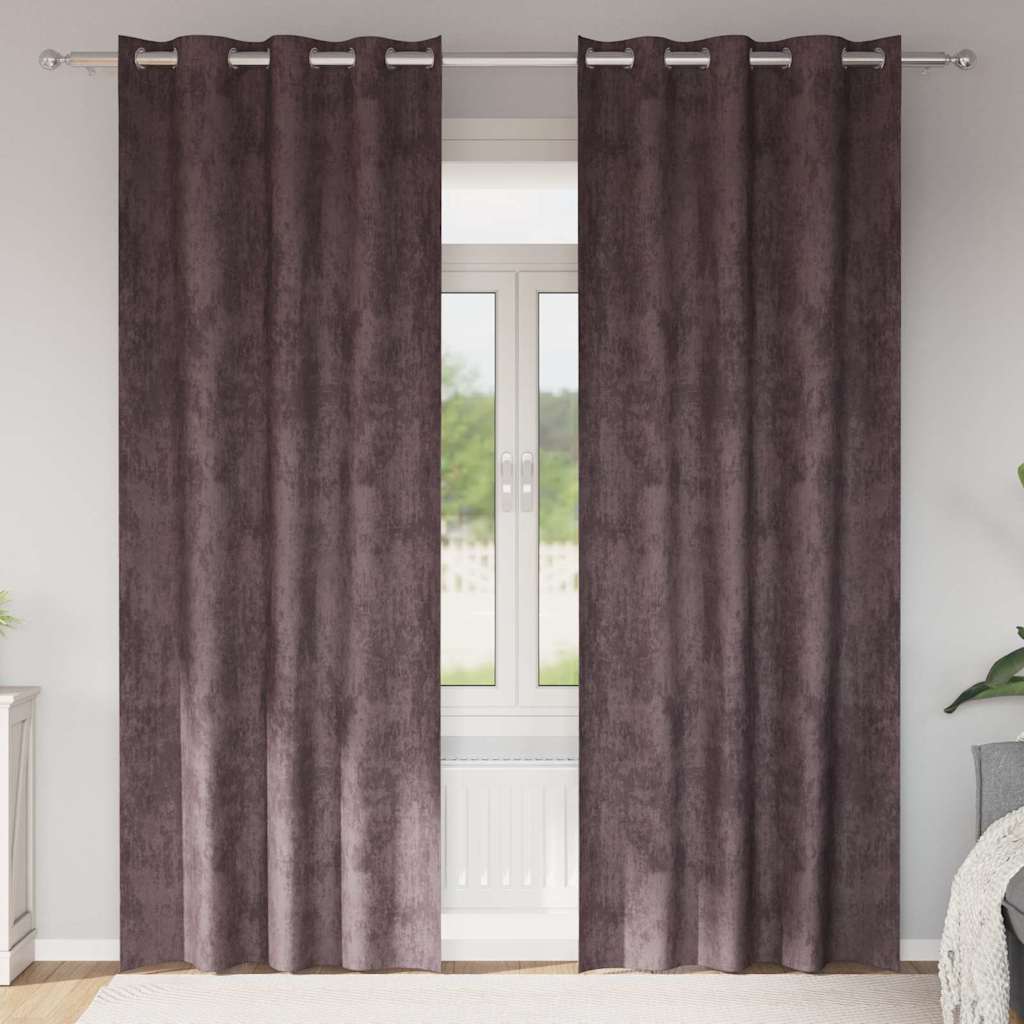 Vidaxl velvet gordijnen met gordijnen 2 pcs bruin 245 x 140 cm fluweel