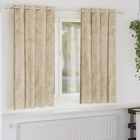 Vidaxl velvet gordijnen met gordijnen 2 pcs crème 175 x 140 cm fluweel