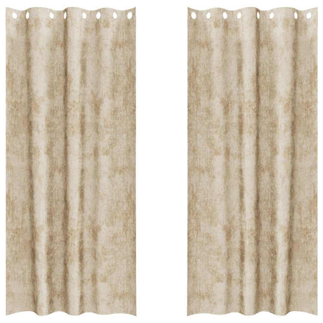 Vidaxl velvet gordijnen met gordijnen 2 pcs crème 225 x 140 cm fluweel