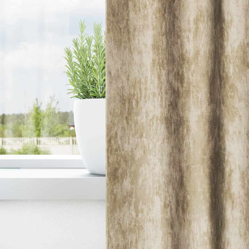 Vidaxl velvet gordijnen met gordijnen 2 pcs crème 260 x 140 cm fluweel