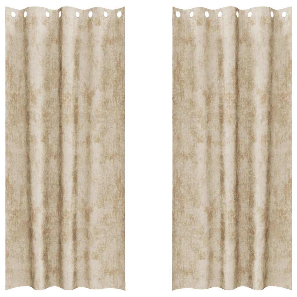 Vidaxl velvet gordijnen met gordijnen 2 pcs crème 260 x 140 cm fluweel