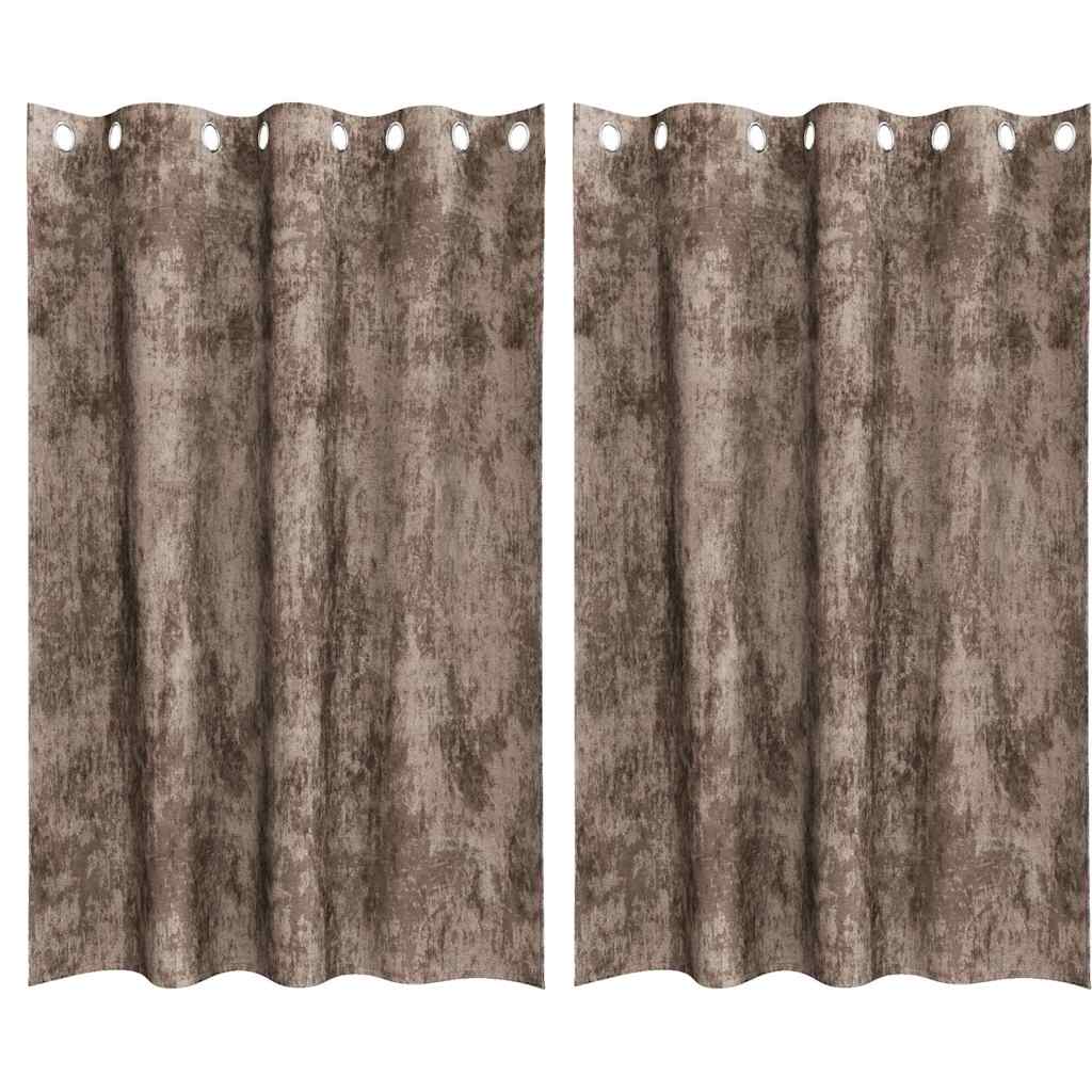 Vidaxl velvet gordijnen 2 pcs cappuccino 175 x 140 cm fluweel