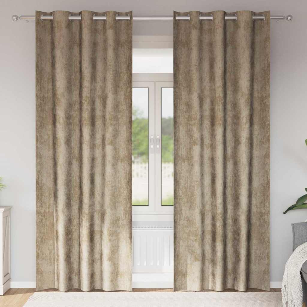 Vidaxl velvet gordijnen 2 pcs champagne 225 x 140 cm fluweel