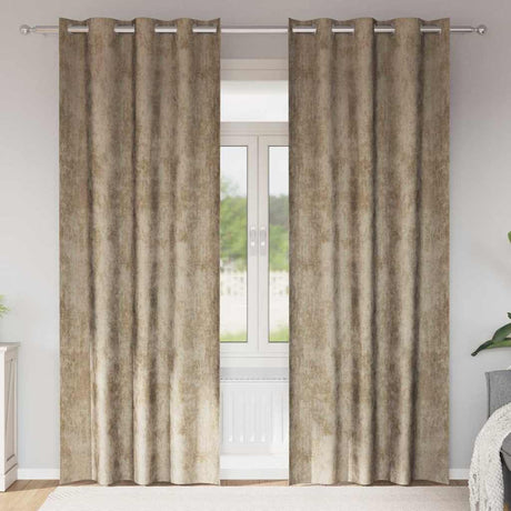 Vidaxl velvet gordijnen 2 pcs champagne 225 x 140 cm fluweel