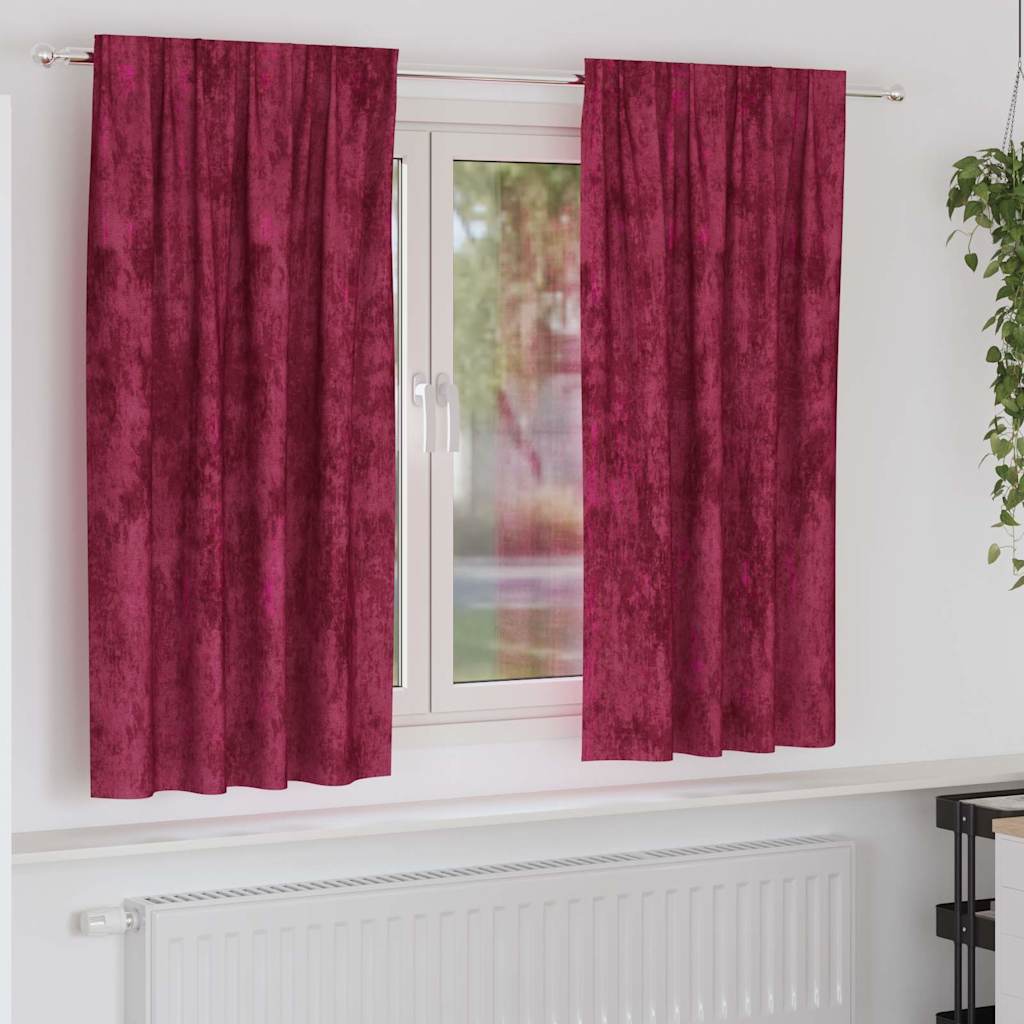 Vidaxl velvet gordijnen 2 pcs wijnrood 175 x 140 cm fluweel