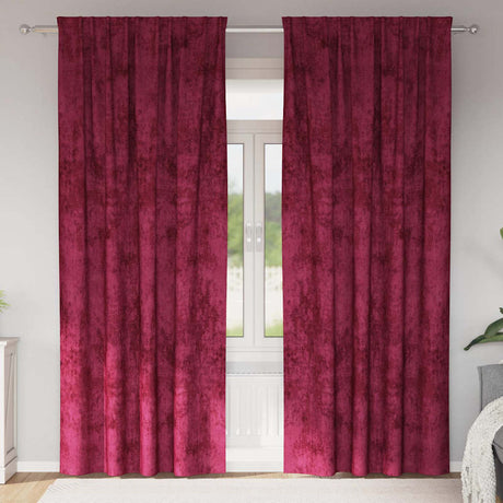 Vidaxl velvet gordijnen 2 pcs wijnrood 245 x 140 cm fluweel