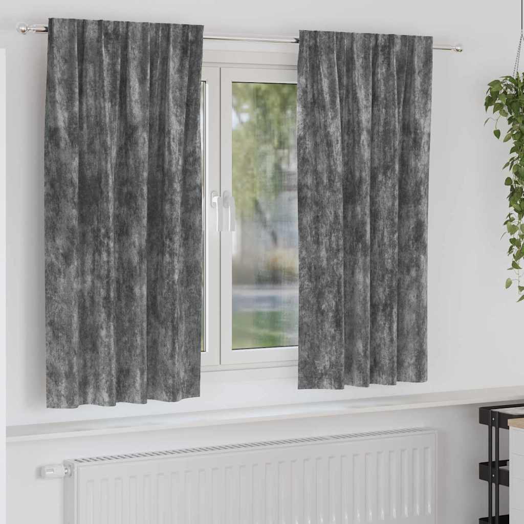 Vidaxl velvet gordijnen met gordijnen 2 pcs grijs 175 x 140 cm fluweel
