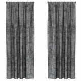 Vidaxl velvet gordijnen met gordijnen 2 pcs grijs 245 x 140 cm fluweel