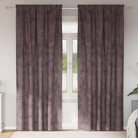 Vidaxl velvet gordijnen met gordijnen 2 pcs bruin 225 x 140 cm fluweel