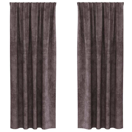 Vidaxl velvet gordijnen met gordijnen 2 pcs bruin 225 x 140 cm fluweel