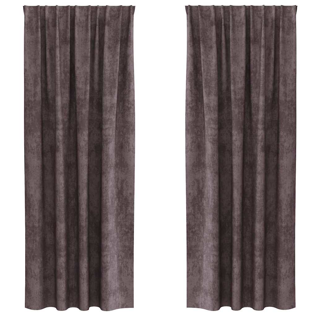 Vidaxl velvet gordijnen met gordijnen 2 pcs bruin 260 x 140 cm fluweel