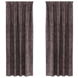 Vidaxl velvet gordijnen met gordijnen 2 pcs bruin 260 x 140 cm fluweel