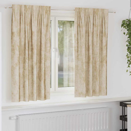 Vidaxl velvet gordijnen met gordijnen 2 pcs crème 175 x 140 cm fluweel