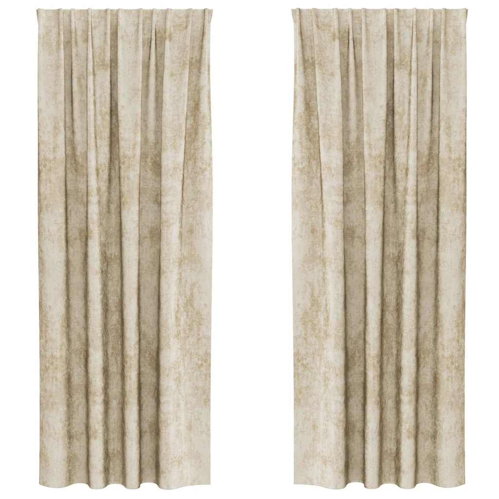 Vidaxl velvet gordijnen met gordijnen 2 pcs crème 260 x 140 cm fluweel