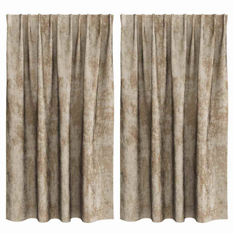 Vidaxl velvet gordijnen 2 pcs champagne 140 x 140 cm fluweel