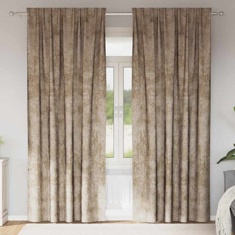Vidaxl velvet gordijnen 2 pcs champagne 260 x 140 cm fluweel