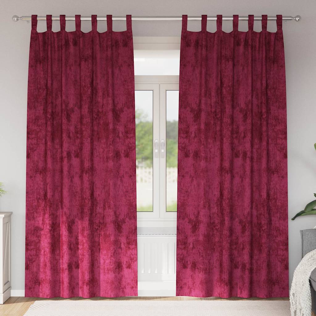 Vidaxl velvet gordijnen 2 pcs wijnrood 260 x 140 cm fluweel