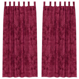 Vidaxl velvet gordijnen 2 pcs wijnrood 260 x 140 cm fluweel
