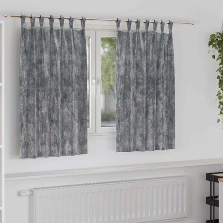 Vidaxl velvet gordijnen met gordijnen 2 pcs grijs 140 x 140 cm fluweel