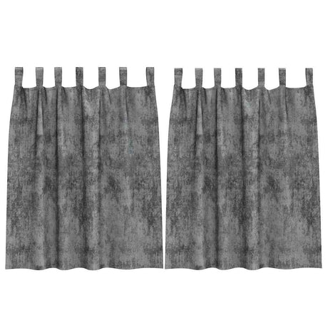 Vidaxl velvet gordijnen met gordijnen 2 pcs grijs 140 x 140 cm fluweel