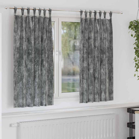 Vidaxl velvet gordijnen met gordijnen 2 pcs grijs 175 x 140 cm fluweel