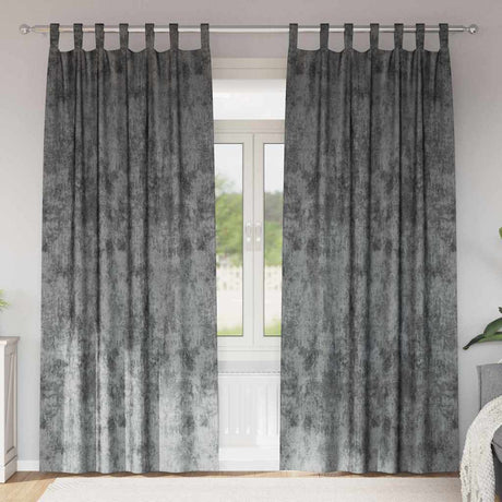 Vidaxl velvet gordijnen met gordijnen 2 pcs grijs 225 x 140 cm fluweel
