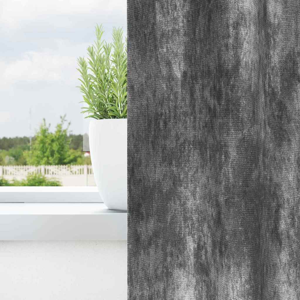Vidaxl velvet gordijnen met gordijnen 2 pcs grijs 260 x 140 cm fluweel