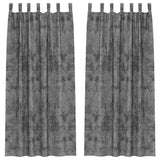 Vidaxl velvet gordijnen met gordijnen 2 pcs grijs 260 x 140 cm fluweel