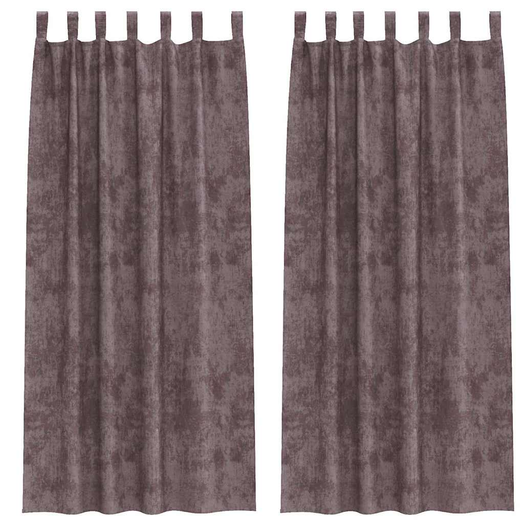 Vidaxl velvet gordijnen met gordijnen 2 pcs bruin 245 x 140 cm fluweel