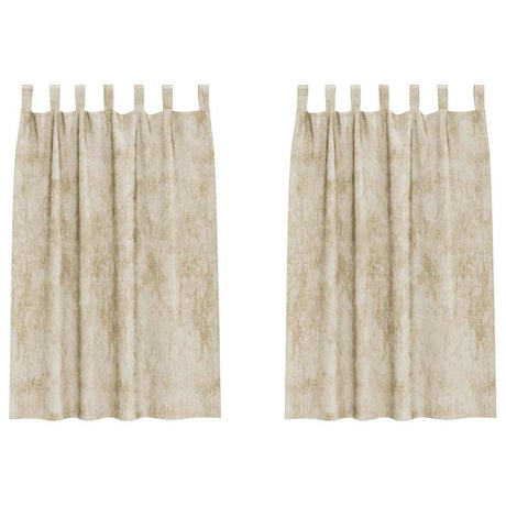 Vidaxl velvet gordijnen met gordijnen 2 pcs crème 175 x 140 cm fluweel