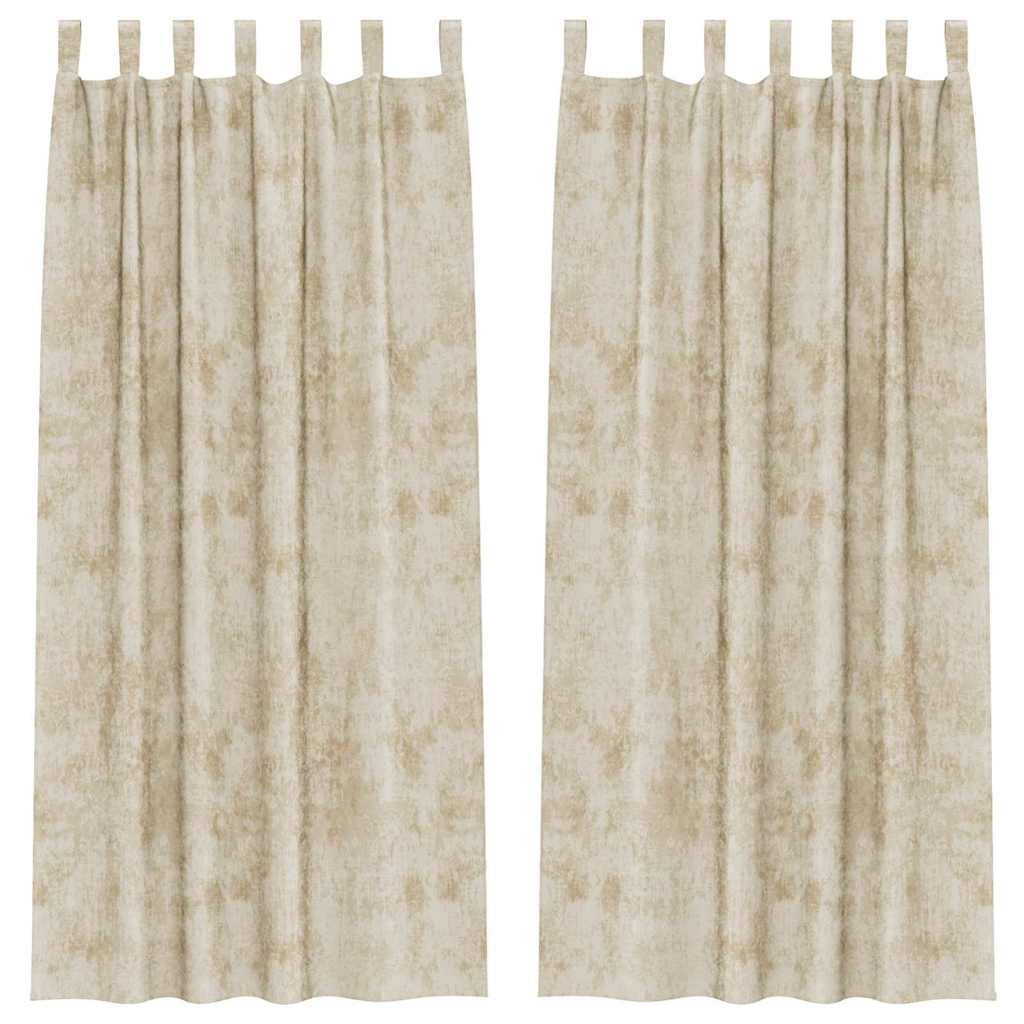 Vidaxl velvet gordijnen met gordijnen 2 pcs crème 260 x 140 cm fluweel