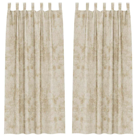 Vidaxl velvet gordijnen met gordijnen 2 pcs crème 260 x 140 cm fluweel
