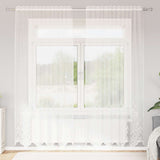 Vidaxl kantgordijn met gordijnen bloemen wit 200 x 150 cm polyester