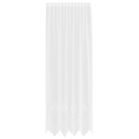 Vidaxl kantgordijn met gordijnen bloemen wit 300 x 150 cm polyester