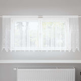 Vidaxl kantgordijn met gordijnen bloemen wit 80 x 200 cm polyester