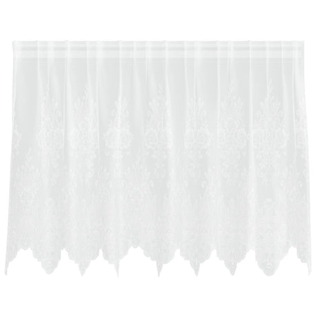Vidaxl kantgordijn met gordijnen bloemen wit 100 x 200 cm polyester