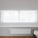 Vidaxl kantgordijn met gordijnen bloemen wit 80 x 300 cm polyester