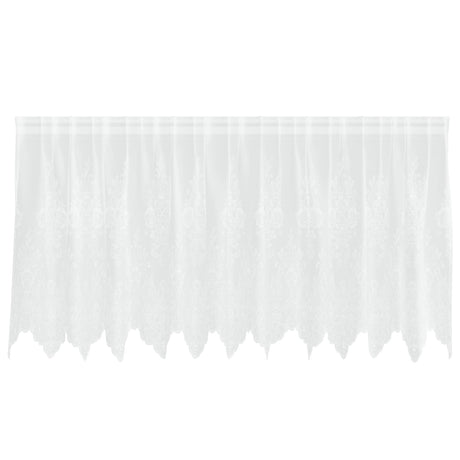 Vidaxl kantgordijn met gordijnen bloemen wit 100 x 300 cm polyester