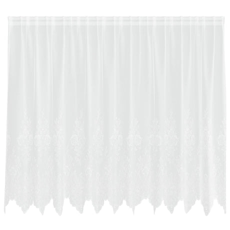 Vidaxl kantgordijn met gordijnen bloemen wit 160 x 300 cm polyester