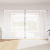 Vidaxl kantgordijn met gordijnen bloemen wit 240 x 300 cm polyester