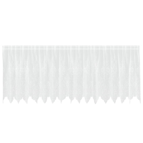 Vidaxl kantgordijn met gordijnen bloemen wit 120 x 400 cm polyester