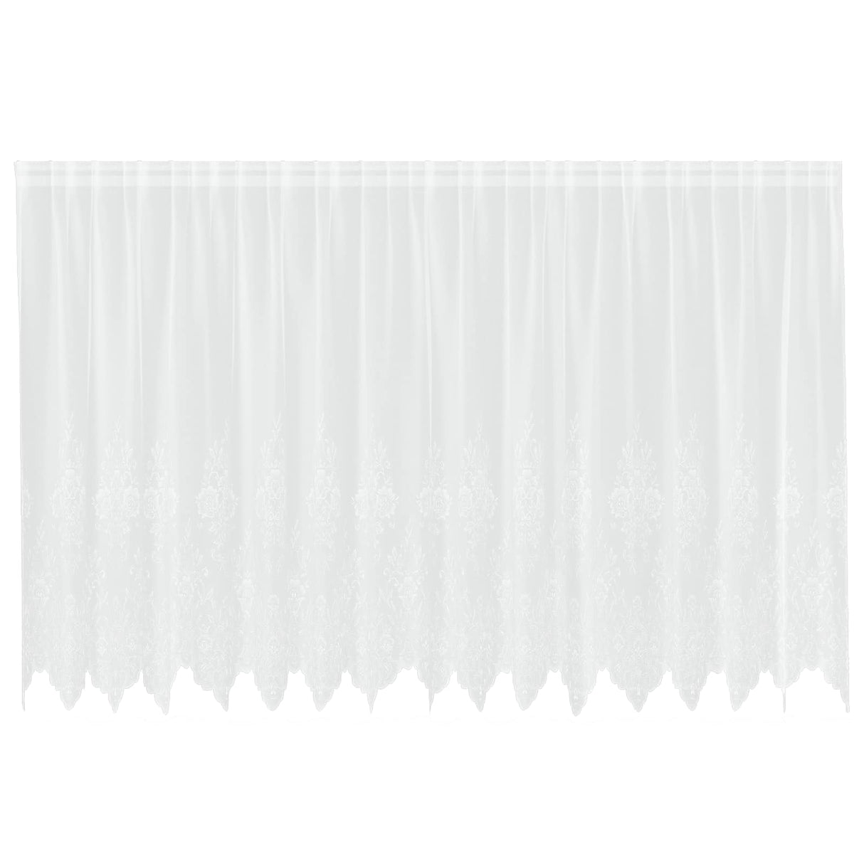 Vidaxl kantgordijn met gordijnen bloemen wit 180 x 400 cm polyester