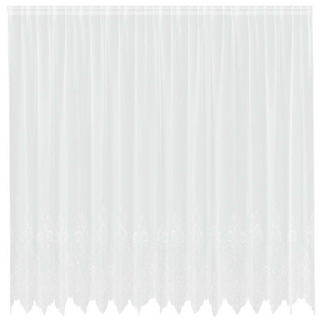 Vidaxl kantgordijn met gordijnen bloemen wit 220 x 400 cm polyester
