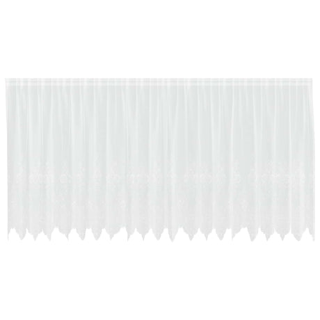 Vidaxl kantgordijn met gordijnen bloemen wit 140 x 500 cm polyester
