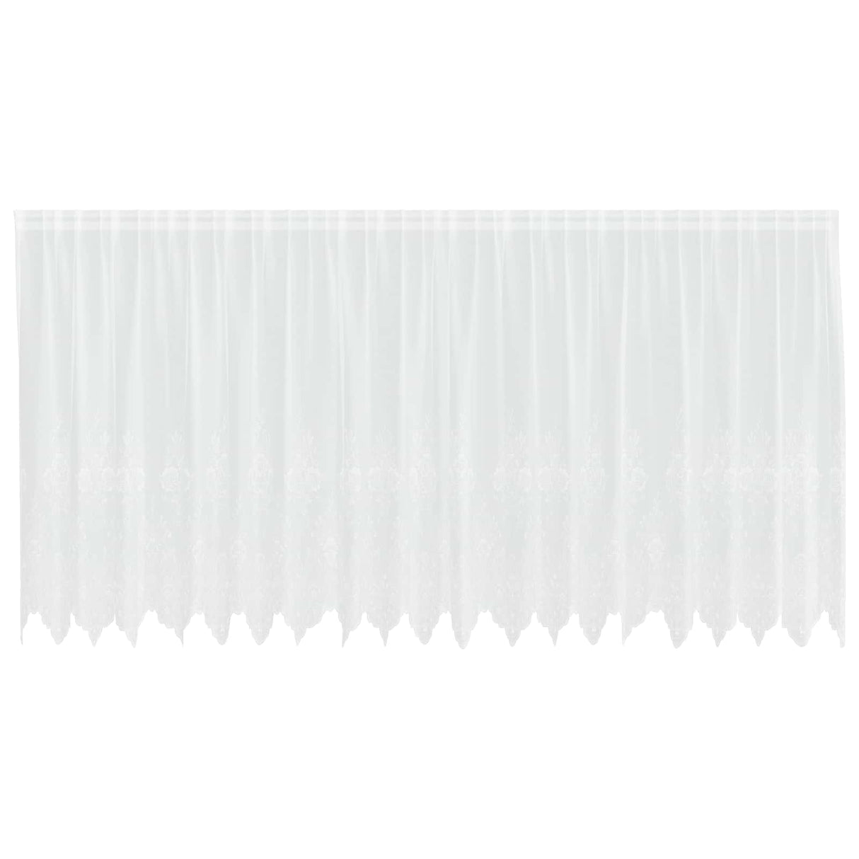 Vidaxl kantgordijn met gordijnen bloemen wit 180 x 500 cm polyester