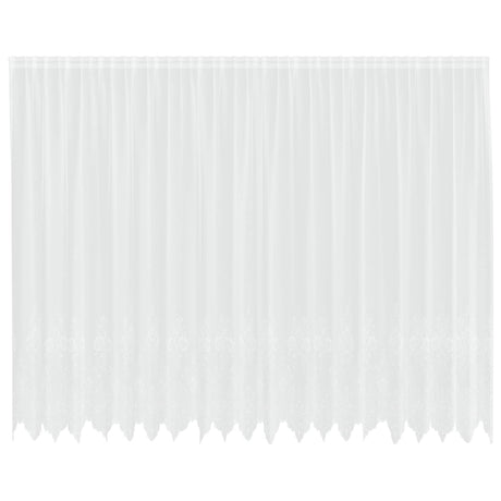 Vidaxl kantgordijn met gordijnen bloemen wit 220 x 500 cm polyester
