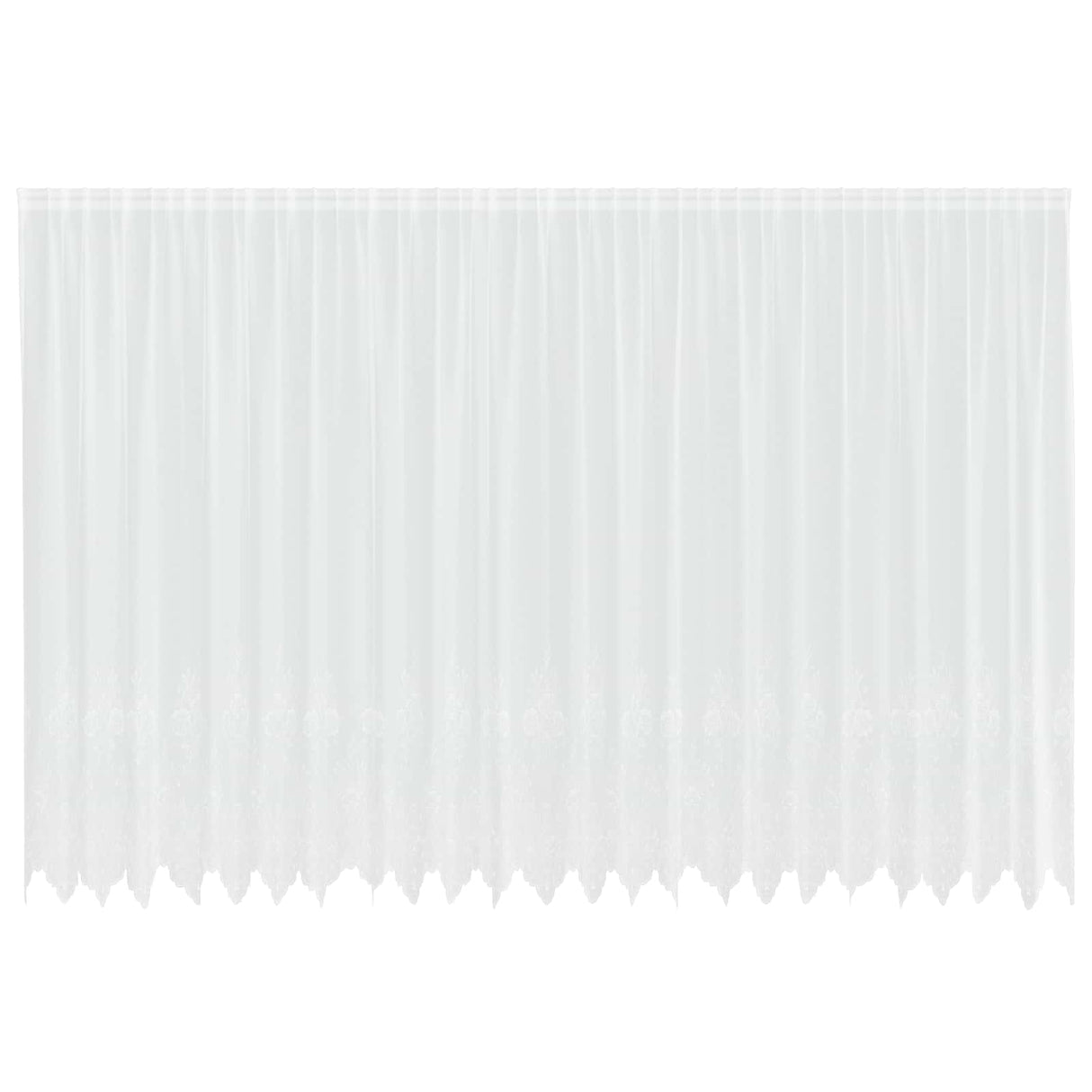 Vidaxl kantgordijn met gordijnen bloemen wit 240 x 600 cm polyester