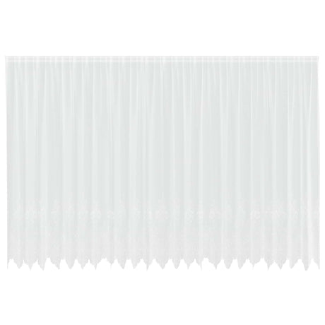 Vidaxl kantgordijn met gordijnen bloemen wit 240 x 600 cm polyester