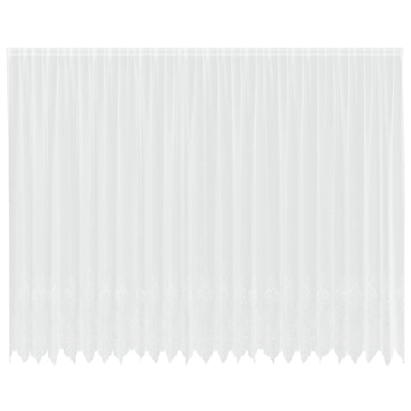 Vidaxl kantgordijn met gordijnen bloemen wit 280 x 600 cm polyester