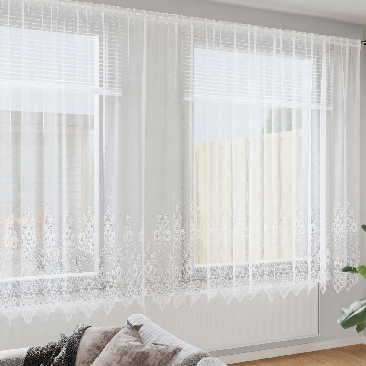 Vidaxl kantgordijn met gordijnen wit 900 x 240 cm polyester